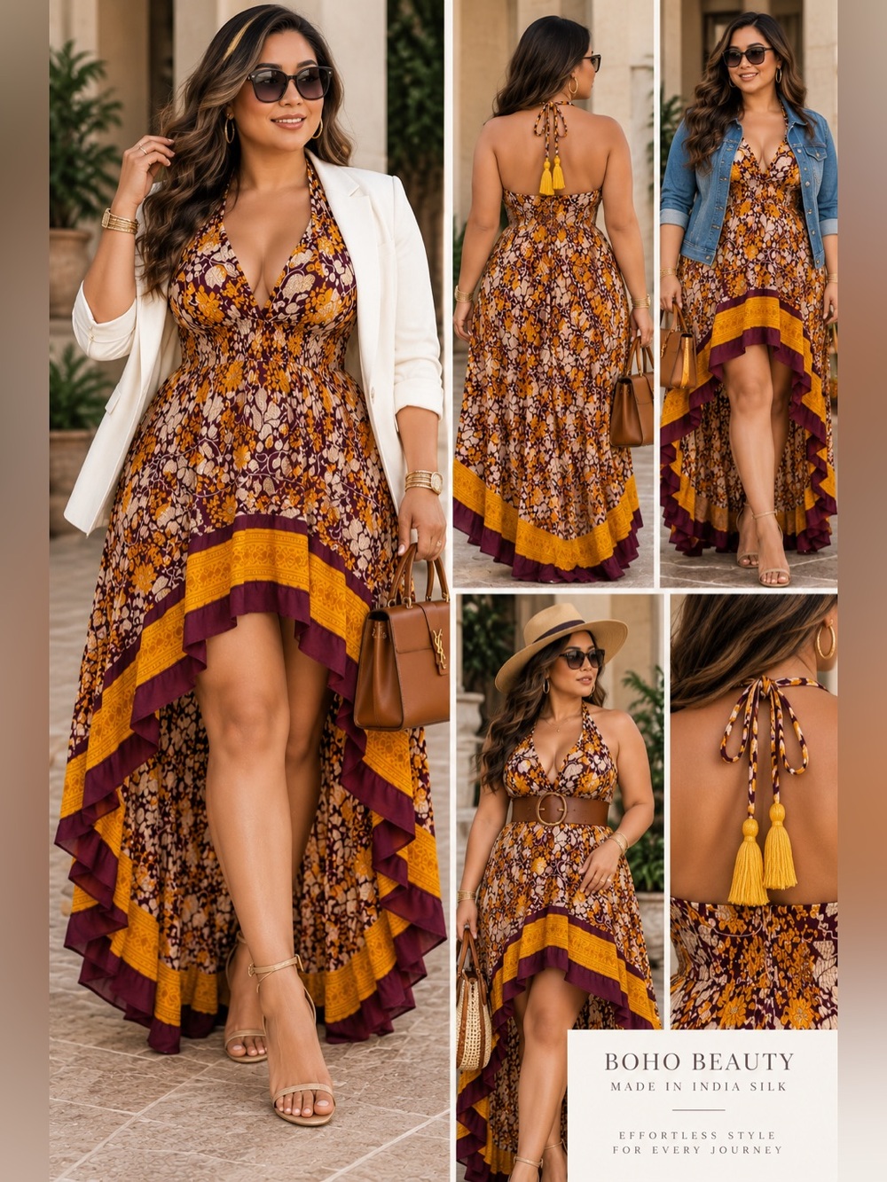 Made in India Silk Hi-Low Dress